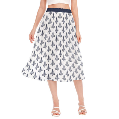 Bohemian Black Royal Printed Women's Long Chiffon Skirt - Adore India   