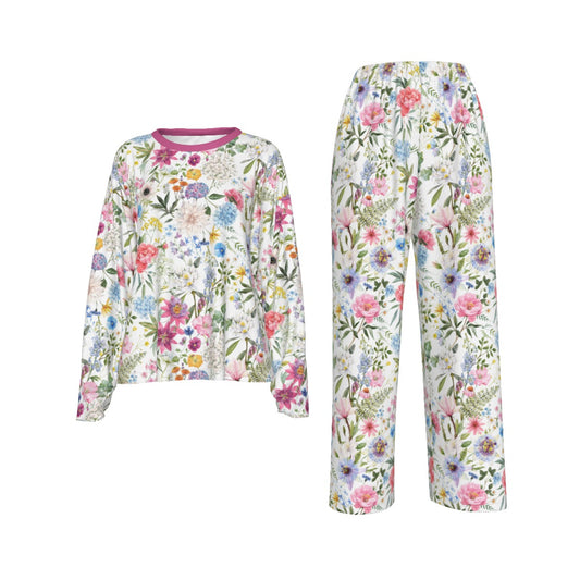 Bohemian Exotic Floral Women's Casual Long Sleeves Trouser Suit - Adore India   