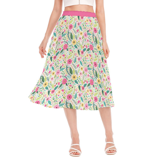 Bohemian Floral Bliss Printed Women's Long Chiffon Skirt - Adore India   