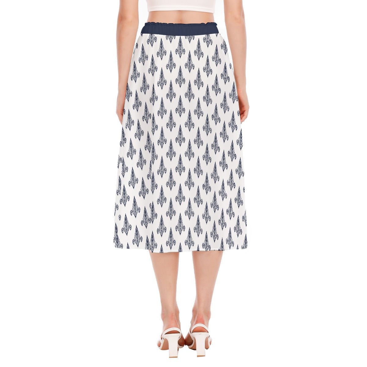 Bohemian Black Royal Printed Women's Long Chiffon Skirt - Adore India   