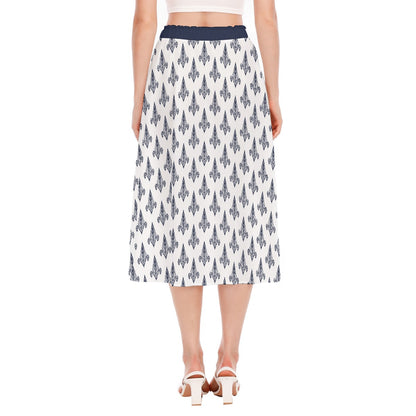 Bohemian Black Royal Printed Women's Long Chiffon Skirt - Adore India   