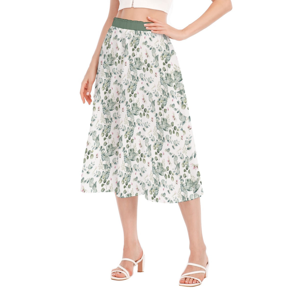 Bohemian Water Colour Floral Printed Women's Long Chiffon Skirt - Adore India   