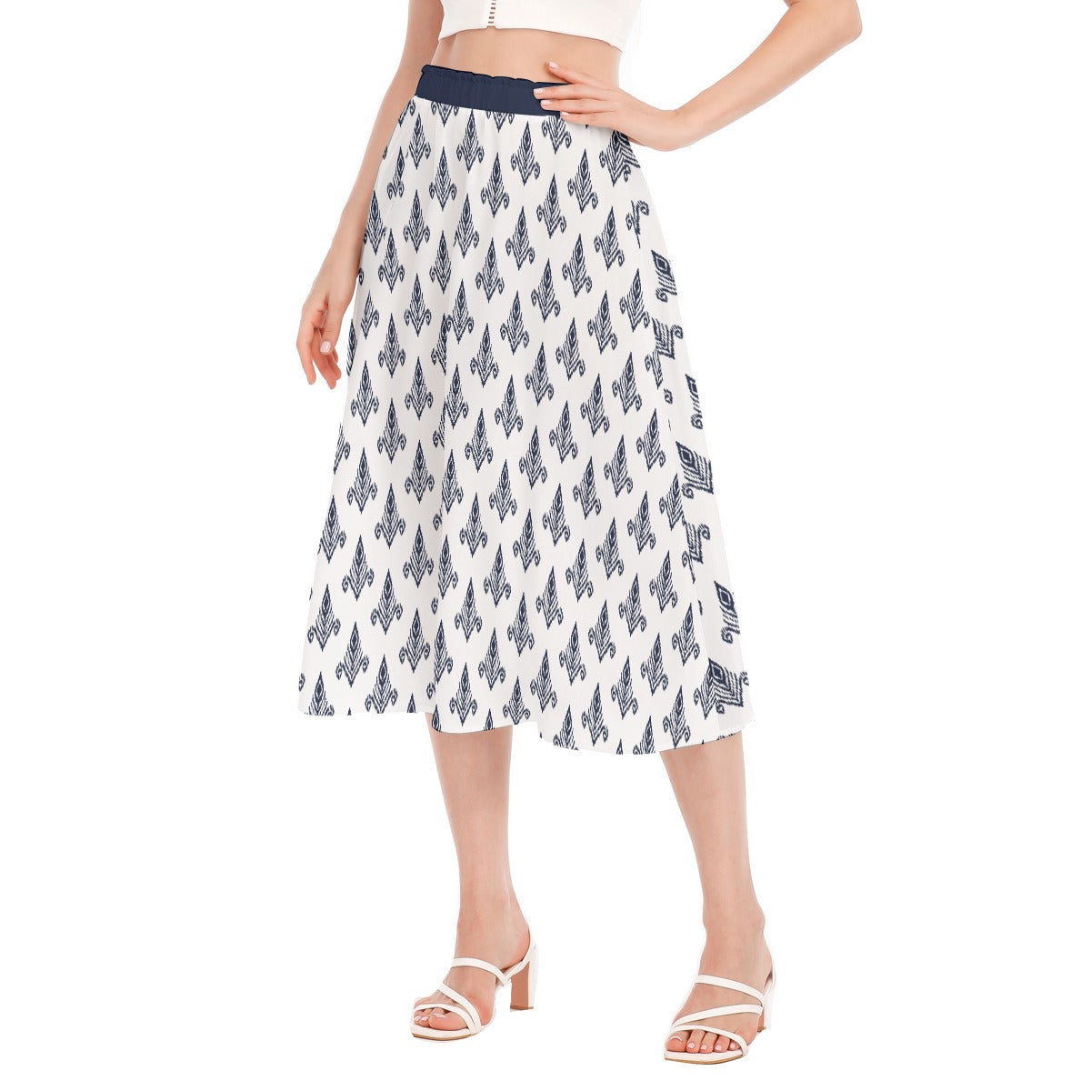 Bohemian Black Royal Printed Women's Long Chiffon Skirt - Adore India   