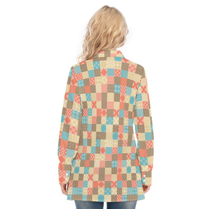 Bohemian Multi Geometrical Print Women's Long Sleeve Shirt  - Adore India   