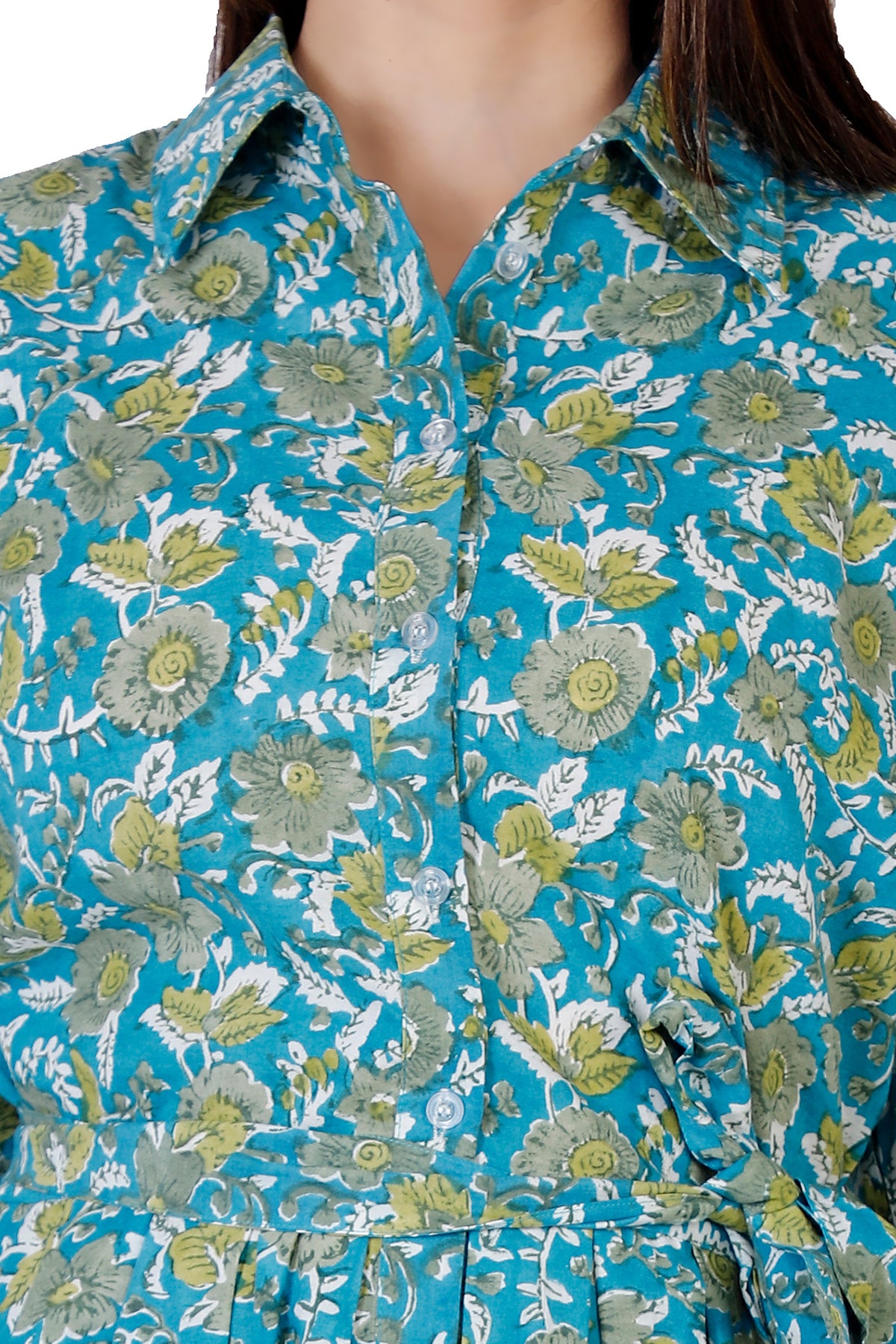 Eva Hand Block Printed Soft Cotton Floral Bohemian Dress - Adore India   