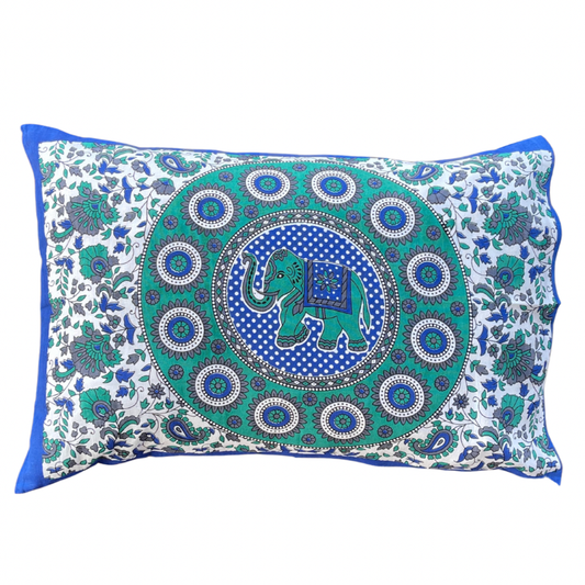 Good Luck Elephant Cotton Mandala Pillow Set - Adore India   
