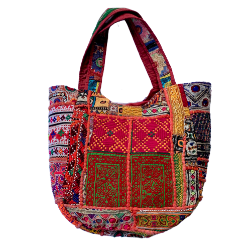 Large Indian Handmade Bohemian Vintage Banjara Hippy Shoulder Bag-8 - Adore India   