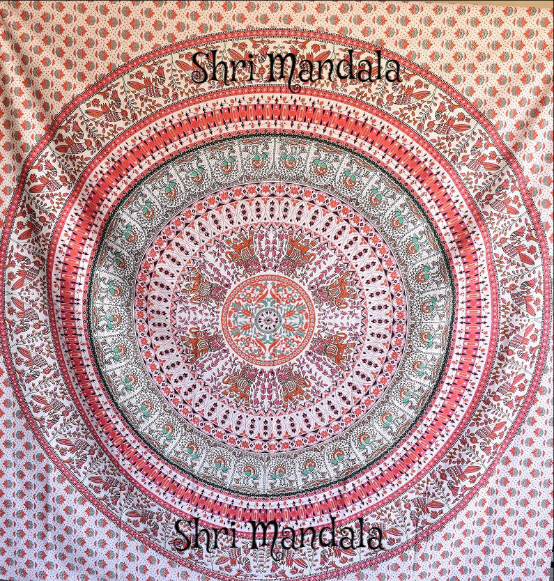 Bird of Prey Red Mandala Throw - Adore India   