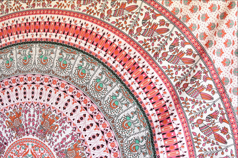 Bird of Prey Red Mandala Throw - Adore India   