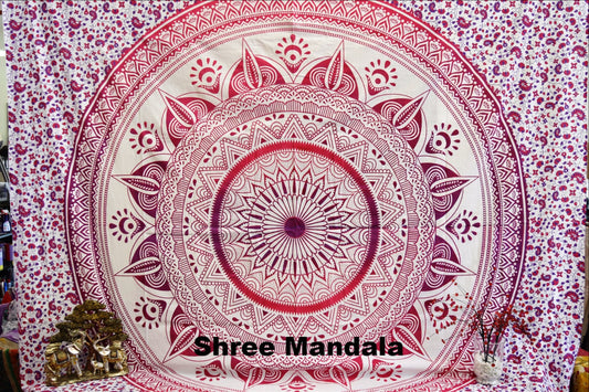 Daisy Pink Ombre Mandala Throw - Adore India   