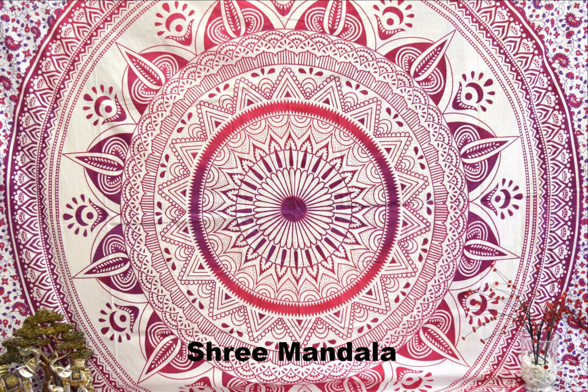 Daisy Pink Ombre Mandala Throw - Adore India   