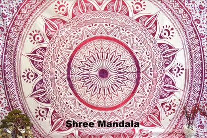 Daisy Pink Ombre Mandala Throw - Adore India   