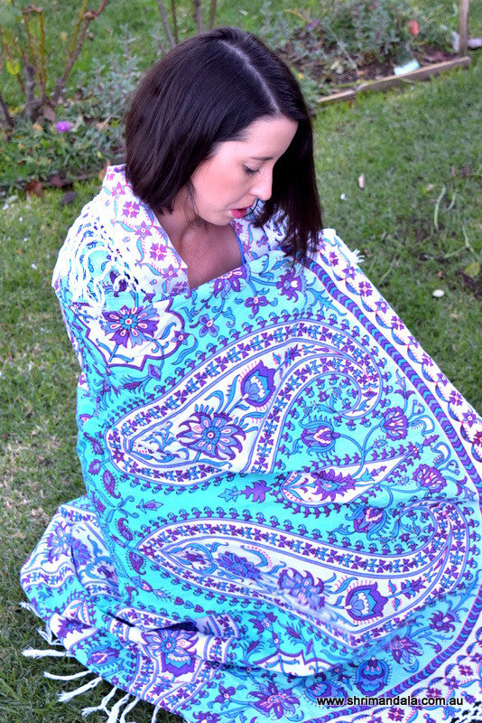 Lotus Teal Beach Roundie - Adore India   