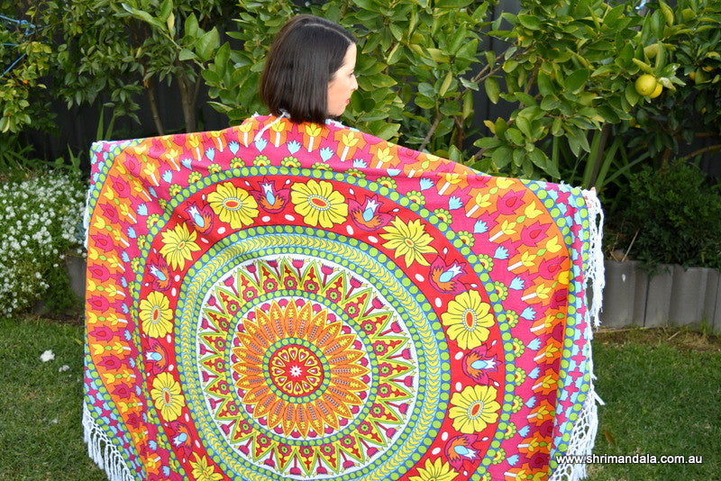 Wholesale Bulk Lot Indian Summer Red Beach Roundie- 10 Pcs - Adore India   