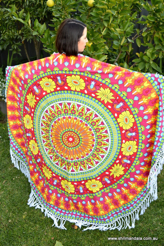 Indian Summer Red Beach Roundie - Adore India   