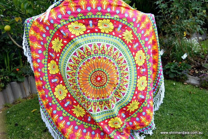 Indian Summer Red Beach Roundie - Adore India   
