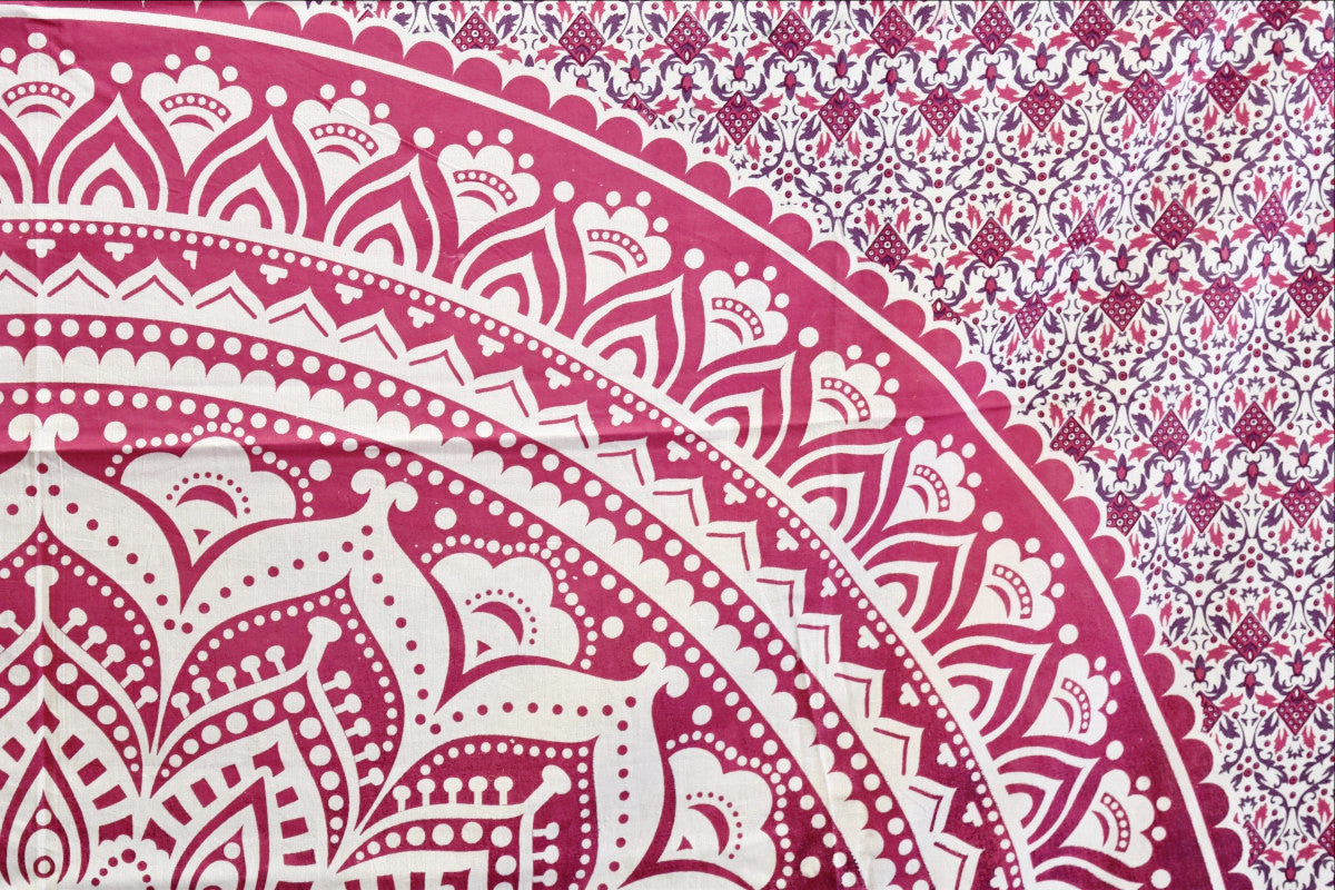 Yantra Pink Ombre Mandala Throw - Adore India   