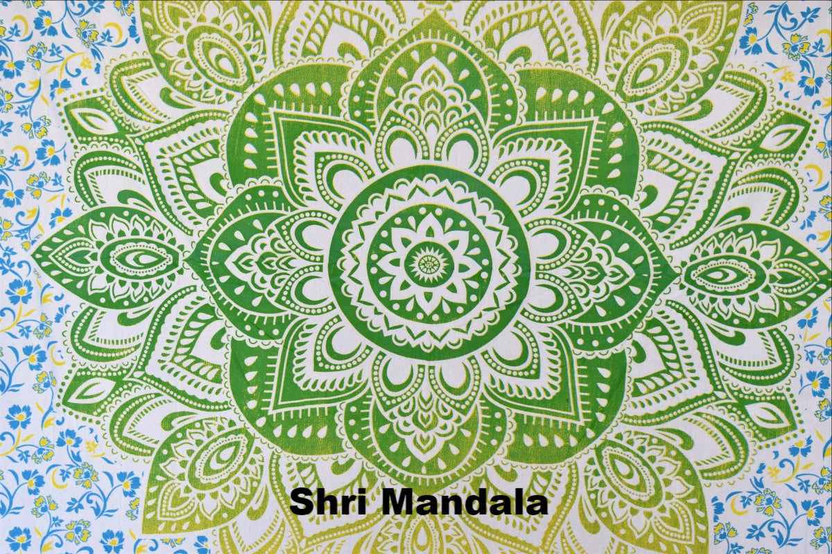 Passion Lime Blue Ombre  Mandala Throw - Adore India   