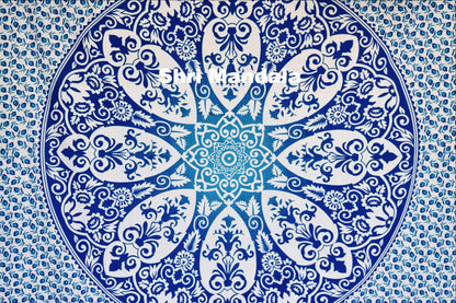 Brahma Blue Ombre  Mandala Throw - Adore India   