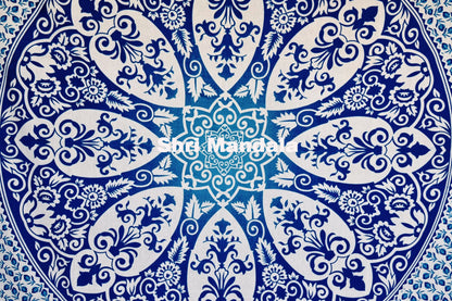 Brahma Blue Ombre  Mandala Throw - Adore India   