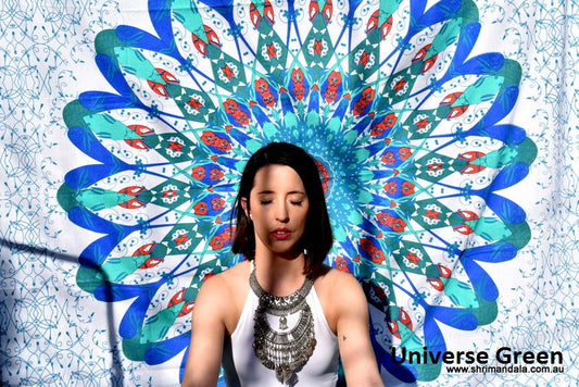 Universe Green Mandala Throw - Adore India   