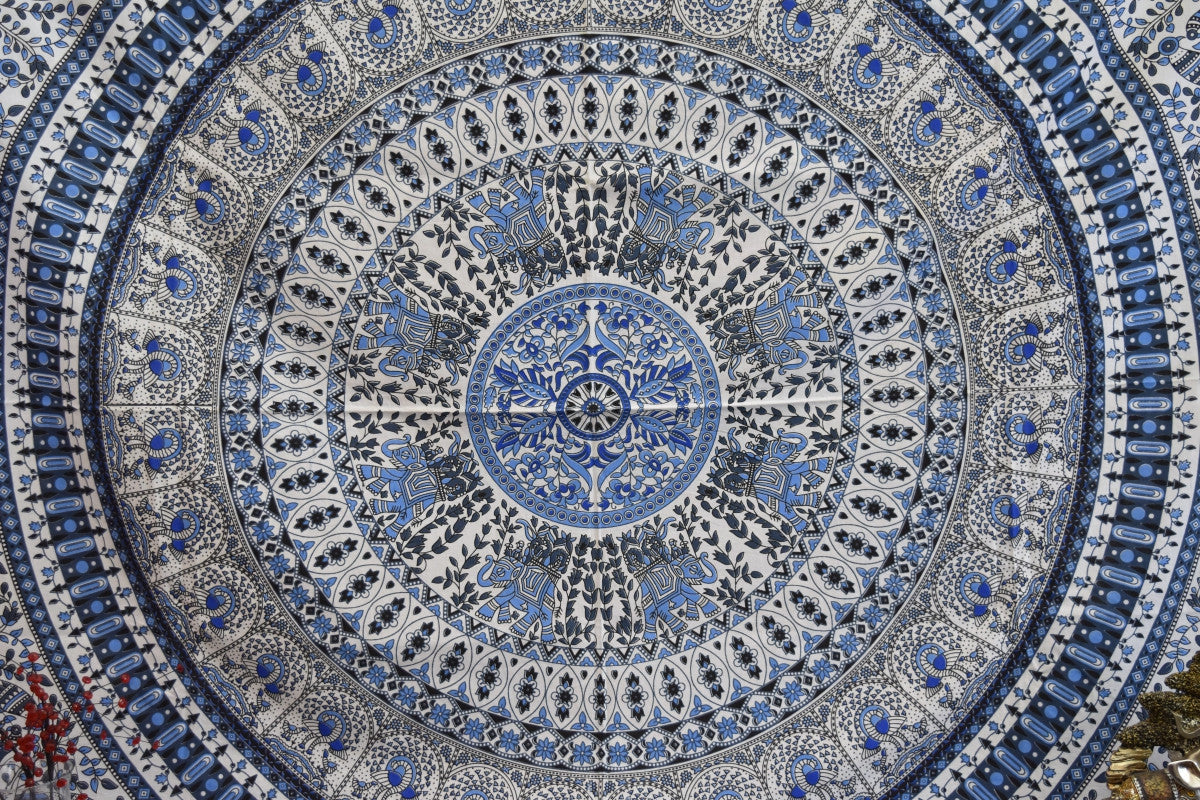 Bird of Prey Blue Mandala Throw - Adore India   