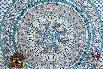 Bird of Prey Green Mandala Throw - Adore India   