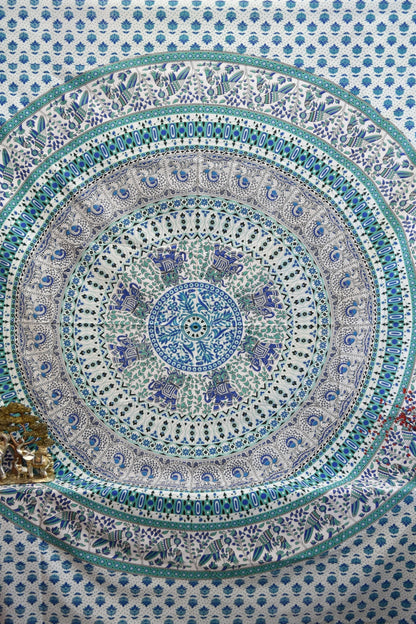 Bird of Prey Green Mandala Throw - Adore India   