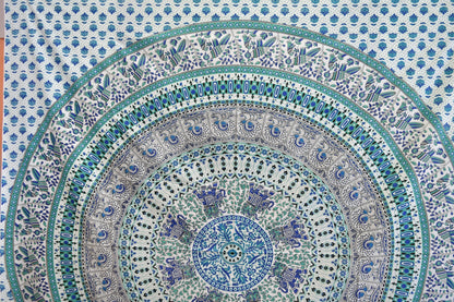 Bird of Prey Green Mandala Throw - Adore India   