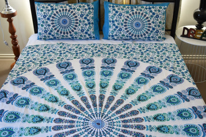 Harmony Lt Blue Mandala Throw - Adore India   