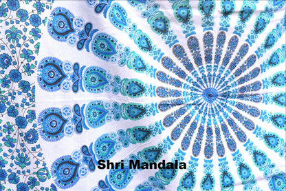 Harmony Lt Blue Mandala Throw - Adore India   