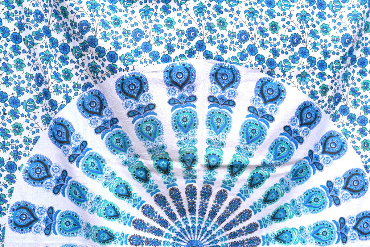 Harmony Lt Blue Mandala Throw - Adore India   