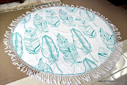 Calamus Turq Mandala Beach Roundie - Adore India   
