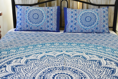 Yantra Blue Ombre Mandala Throw - Adore India   