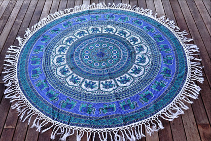 Good Luck King Mandala Beach Round Throw - Adore India   