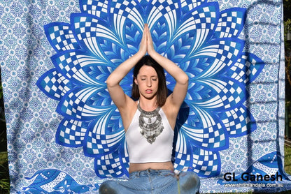 Ganesh Blue Ombre Mandala Throw - Adore India   