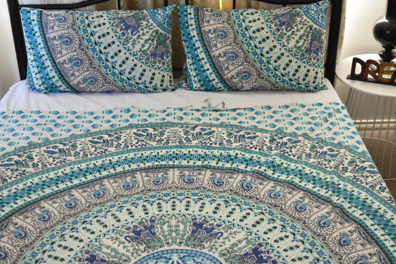 Bird of Prey Green Mandala Throw - Adore India   