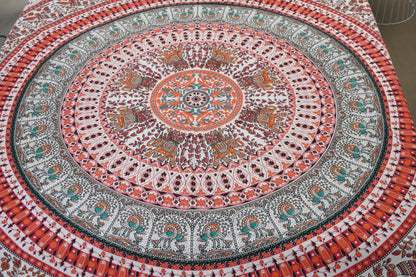 Bird of Prey Red Mandala Throw - Adore India   
