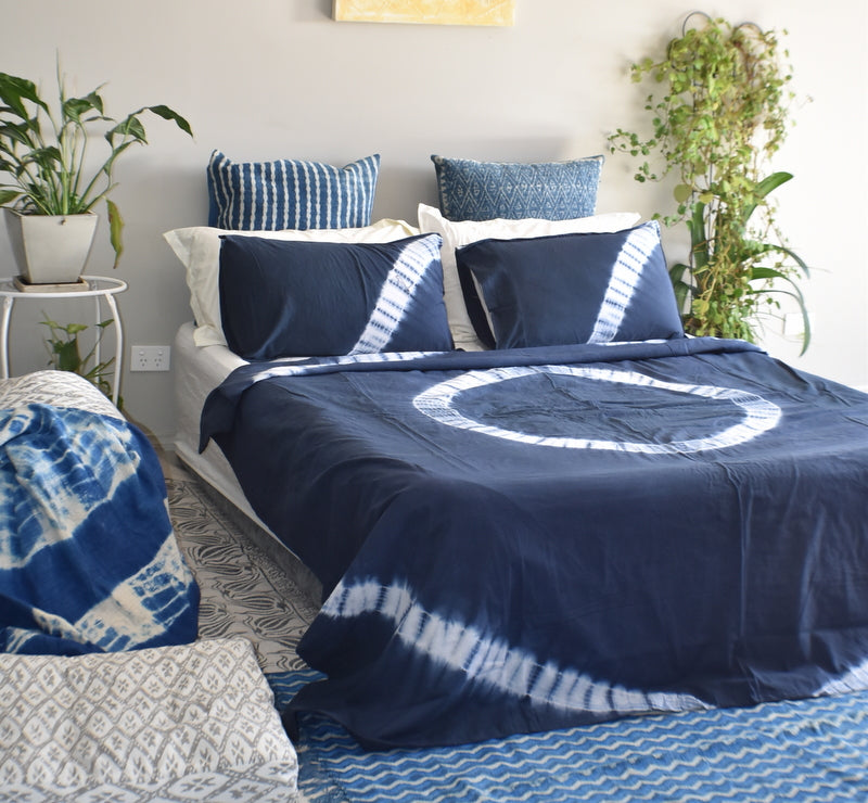 Chakra Mandala Hand Tie and Dyed Doona Quilt Cover Set - Adore India   