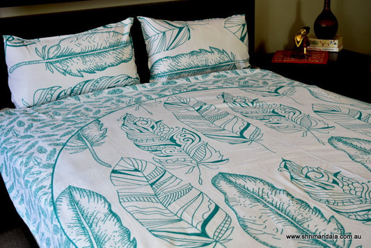 Calamus Turq Mandala Duvet Cover Set - Adore India   
