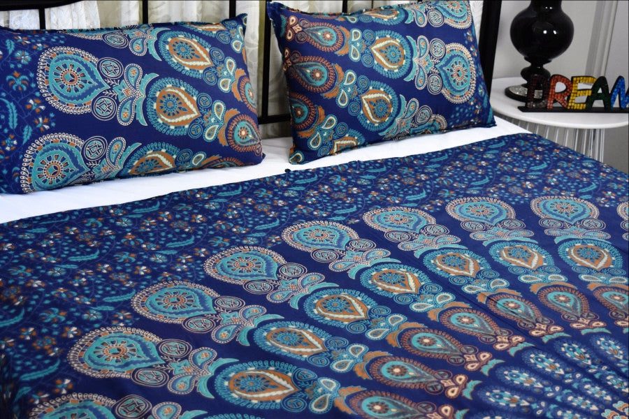 Harmony Peacock Mandala Duvet Cover - Adore India   