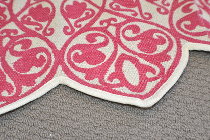 Handmade Pink Mandala Block Print Cotton Dhurrie Carpet Rug - Adore India   