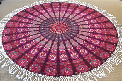 Harmony Purple Mandala Beach Round Throw - Adore India   