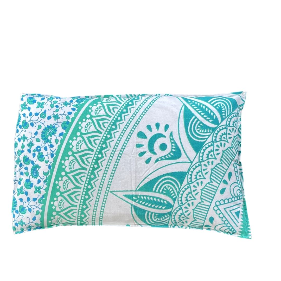 Daisy Turquoise Cotton Mandala Pillow Set 2Pcs - Adore India   