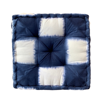 Indigo Tie and Dye Square Floor Cushion - Adore India   