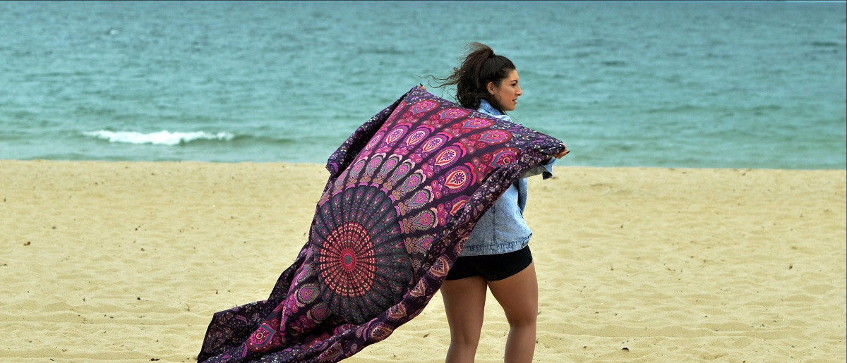 Harmony Pink Purple Mandala Throw - Adore India   