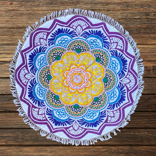 Blossom Bohemian Cotton Mandala Beach Round Throw - Adore India   