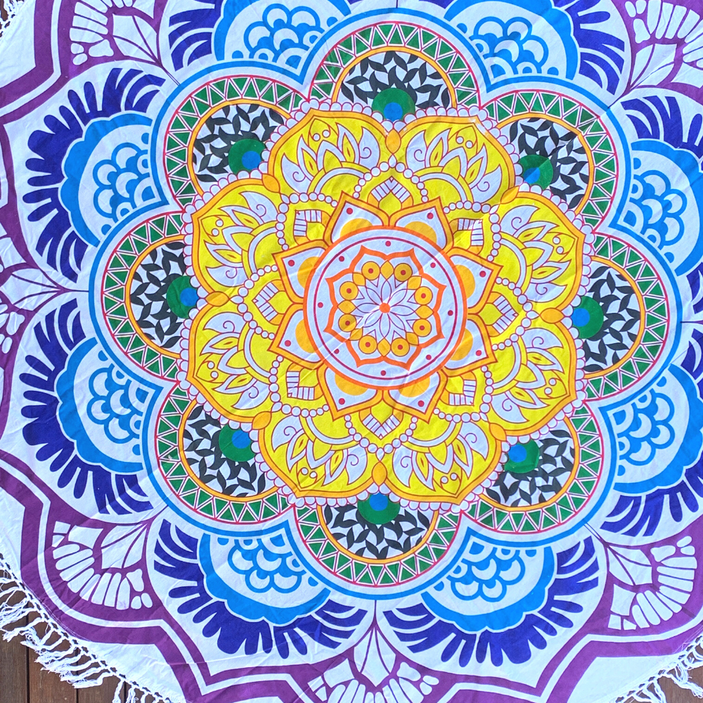 Blossom Bohemian Cotton Mandala Beach Round Throw - Adore India   