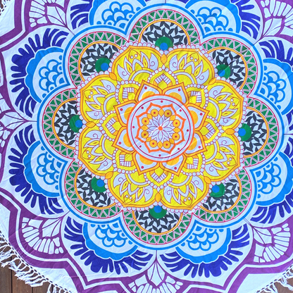 Blossom Bohemian Cotton Mandala Beach Round Throw - Adore India   