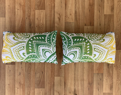 Passion Lime Cotton Mandala Pillow Set 2Pcs - Adore India   